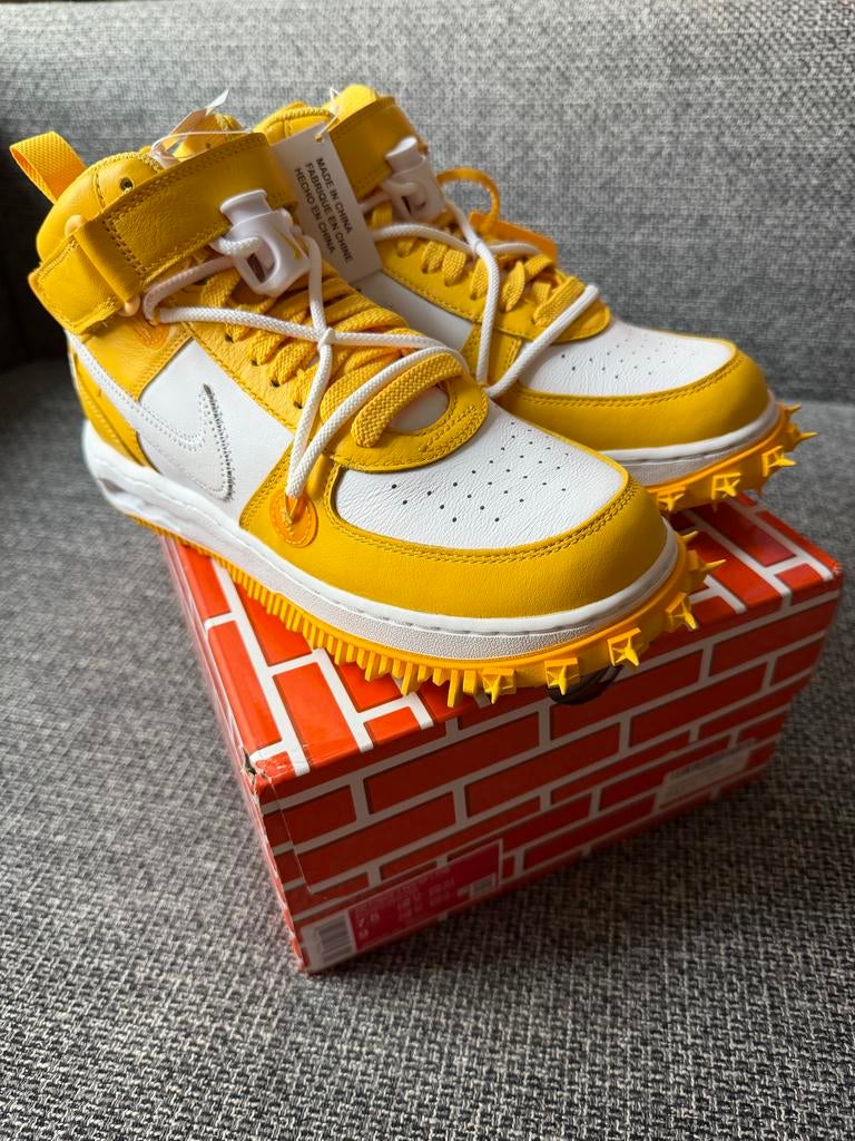 Off-White x Nike Air Force 1 Mid SP Leather Maat 40.5, Overige kleuren, Nieuw, Ophalen of Verzenden, Sneakers of Gympen