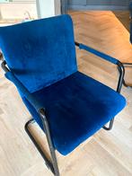 Kobaltblauwe velours eettafelstoelen - Dutchbone, Huis en Inrichting, Ophalen, Gebruikt, Drie, Blauw