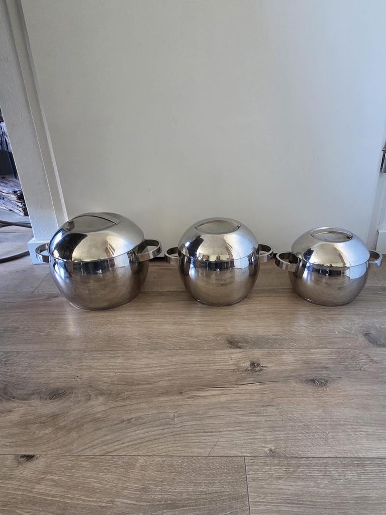 IKEA pannenset (3 stuks) geschikt voor gas, Huis en Inrichting, Keuken | Potten en Pannen, Ophalen, Gebruikt, Rvs, Pannenset