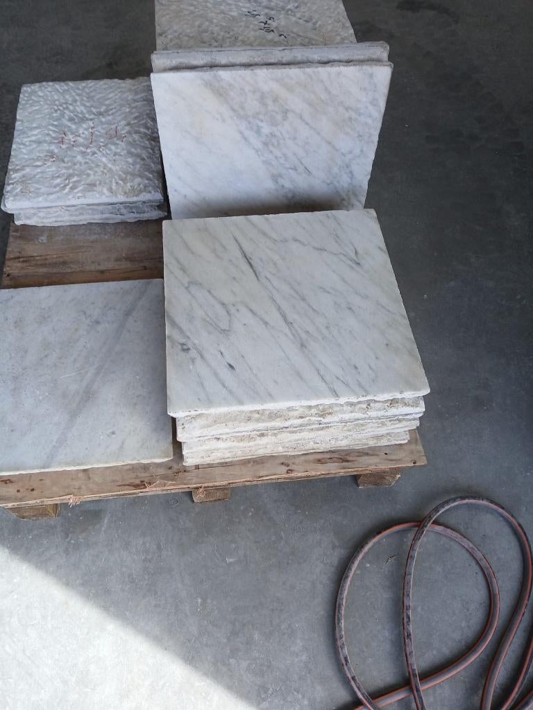 antiek wit marmeren tegels, Italiaans marmer, Doe-het-zelf en Verbouw, Tegels, 40 tot 60 cm, Gebruikt, 40 tot 60 cm, Vloertegels