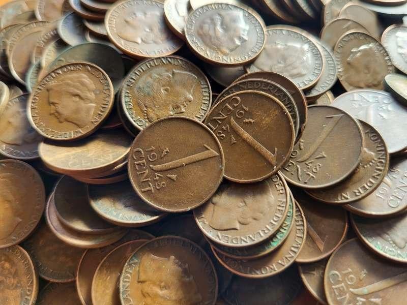 250 Gram 1 Cent 1948 Wilhelmina, Ophalen of Verzenden, Koningin Wilhelmina, 1 cent, Setje