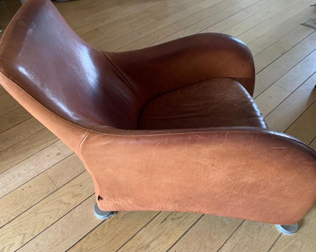 2 stuks Vintage Montel leren stoelen, Huis en Inrichting, Ophalen, Gebruikt, Eenpersoons, Vintage