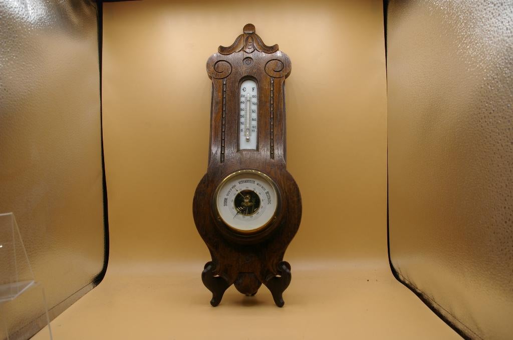 Oude barometer thermometer kwik, Ophalen of Verzenden, Gebruikt, Weerstation