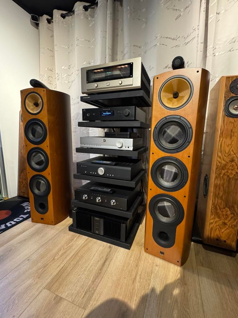 Mooie B&W 803D Diamond Luidsprekers - Cherrywood, Audio, Tv en Foto, Luidsprekers, Zo goed als nieuw, Front, Rear of Stereo speakers