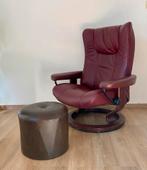 Mooie vintage Stressless relaxfauteuil evt met vintage poef, Huis en Inrichting, Fauteuils, Gebruikt, Ophalen of Verzenden, 50 tot 75 cm