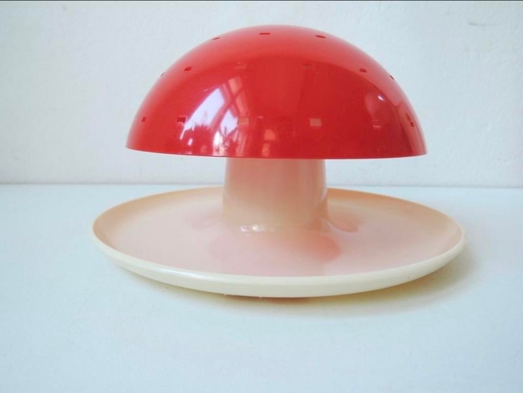 Feestchampignon - Rood -witte Prikker houder-vintage  DBGM, Ophalen of Verzenden, Gebruikt