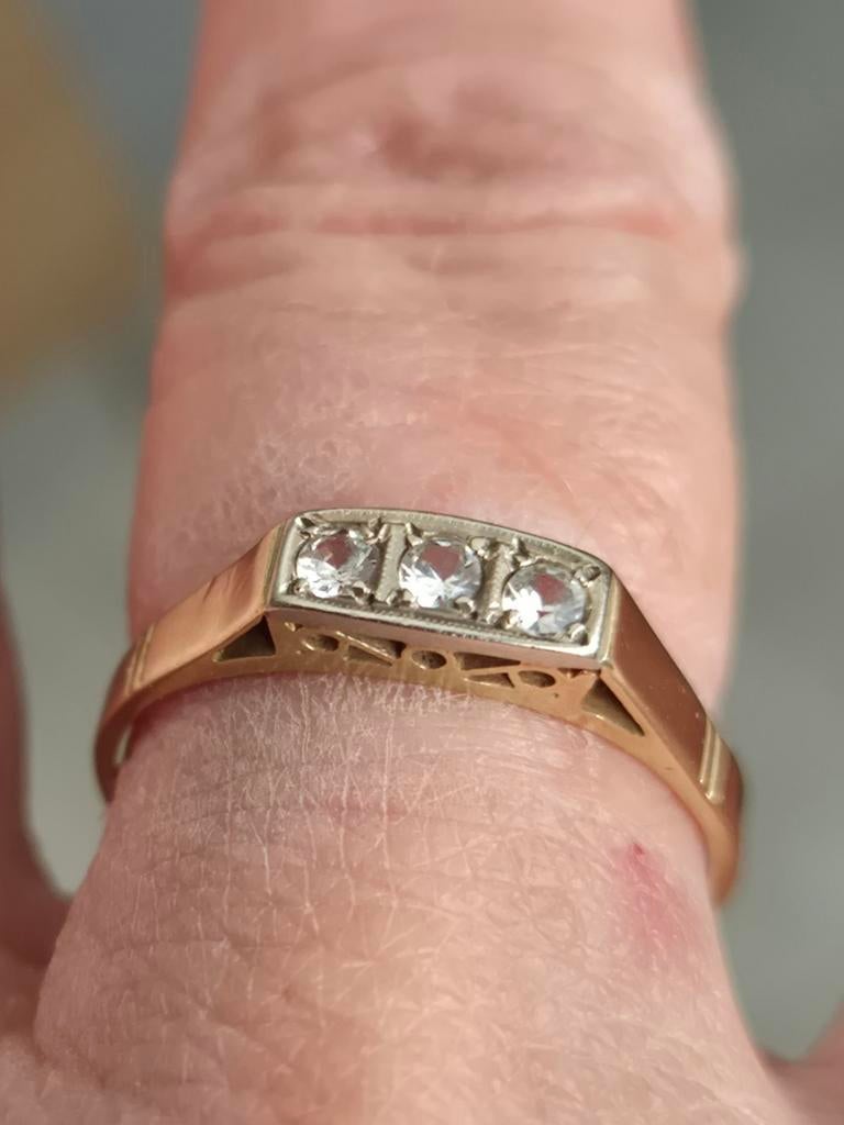 14 karaat  gouden ring maat 19.5, Ophalen of Verzenden, Goud, Ring