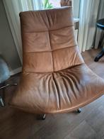 Goed onderhouden leren fauteul cognac., Ophalen of Verzenden, Zo goed als nieuw, 75 tot 100 cm