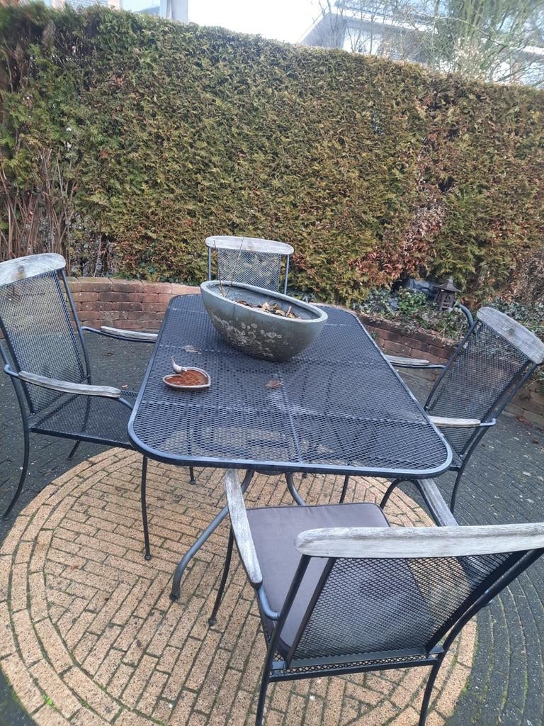 Royal Garden Tuinset - Metaal en Hout, Tuin en Terras, Tuinsets en Loungesets, Ophalen, Gebruikt, Tuinset, Eettafel