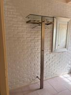 Kapstok met glazen plank en metalen haken, Huis en Inrichting, Gebruikt, Metaal, 150 tot 200 cm, Ophalen