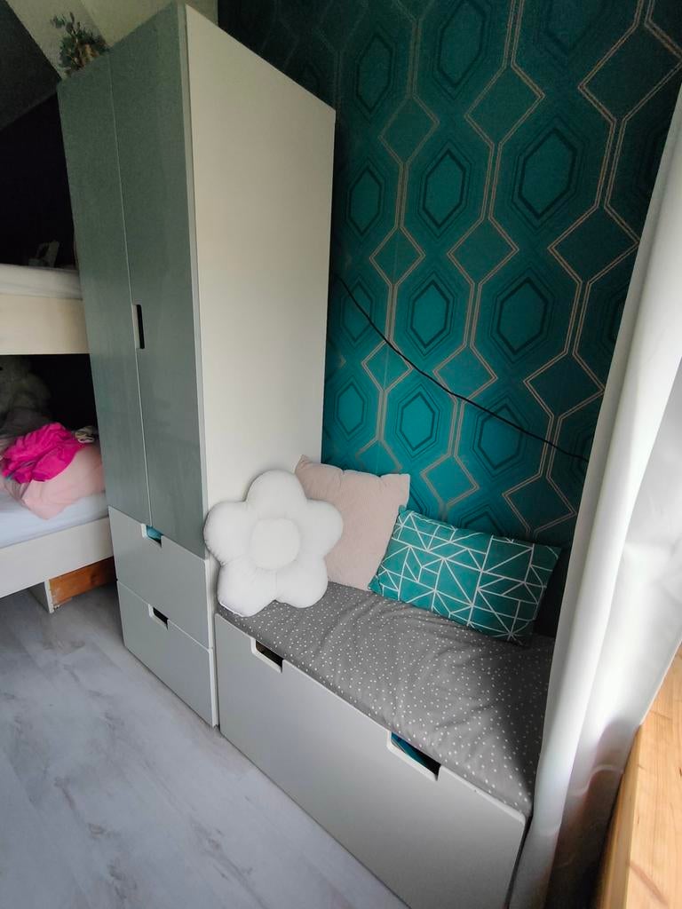 Stuva kast en bureau + lade (met kussen eventueel), Ophalen, Overige materialen, Met deur(en), 50 tot 100 cm