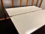 Gratis witte tafel met metalen onderstel, Ophalen, Gebruikt, 150 tot 200 cm, Vijf personen of meer
