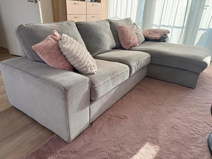 Ikea Kivik 3-zitsbank met chaise longue, Tallmyra wit/zwart, Huis en Inrichting, Banken | Complete zithoeken, Zo goed als nieuw