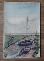 Wim Hagemans aquarel Terschelling De Keag - P Scheen, Ophalen of Verzenden