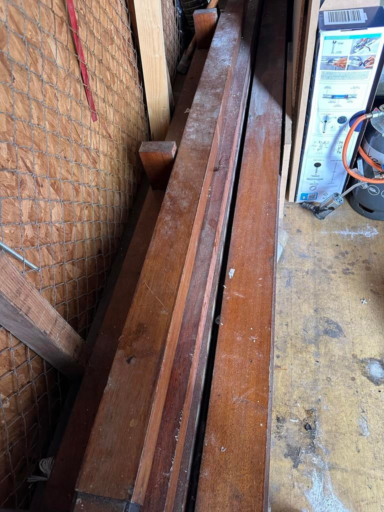 Hardhout balken 3 meter lang, Ophalen, Gebruikt, Balk, Overige houtsoorten