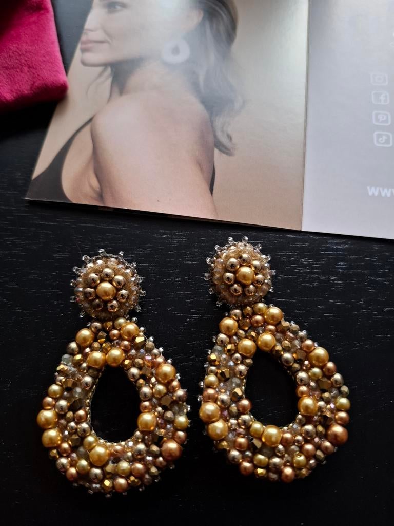 Paulie Pocket oorbellen, Sieraden, Tassen en Uiterlijk, Oorbellen, Ophalen of Verzenden, Nieuw, Beige, Overige materialen