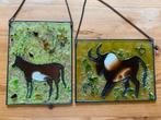 Raamhanger steenbok & stier op glas, Ophalen of Verzenden, Gebruikt