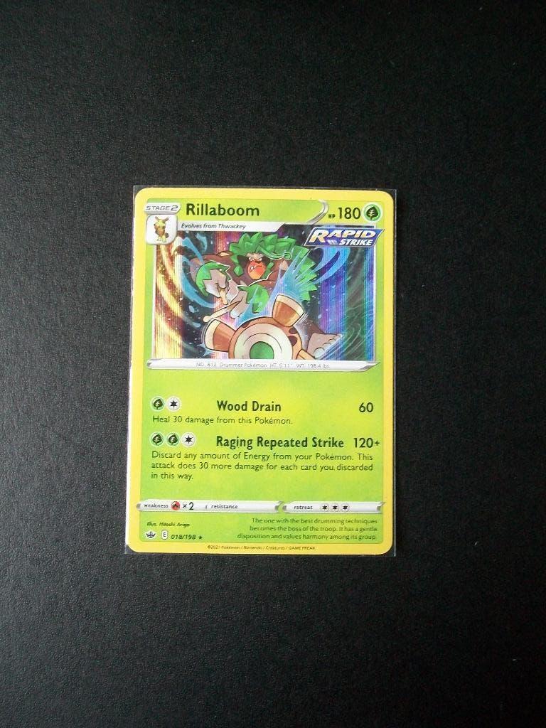 1362: Nieuwe Pokemon Kaart Holo Rare RILLABOOM HP180 018/198, Verzenden, Nieuw, Losse kaart, Foil