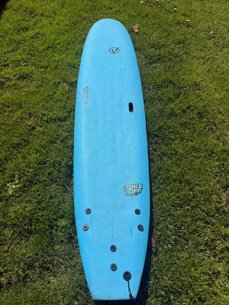 Vision Take Off Softtop Surfboard 9'0", Ophalen, Gebruikt, Longboard, Met vinnen