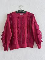 Vintage rode trui met ruches M, Verzenden, Zo goed als nieuw, Maat 38/40 (M), Rood