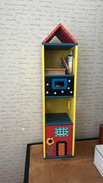 Houten huisje met vakjes - Geel, rood, blauw, Ophalen of Verzenden, Gebruikt
