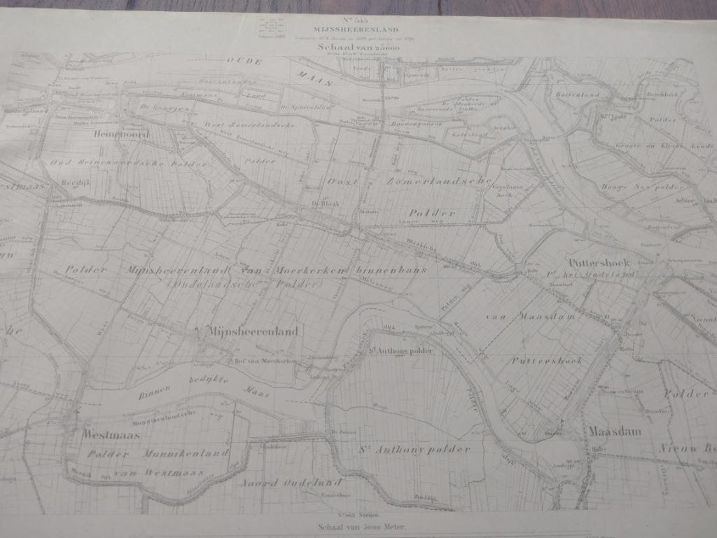 545 Mijnheerland Puttershoek Heinenoord Westmaas Plattegrond, Antiek en Kunst, Ophalen of Verzenden