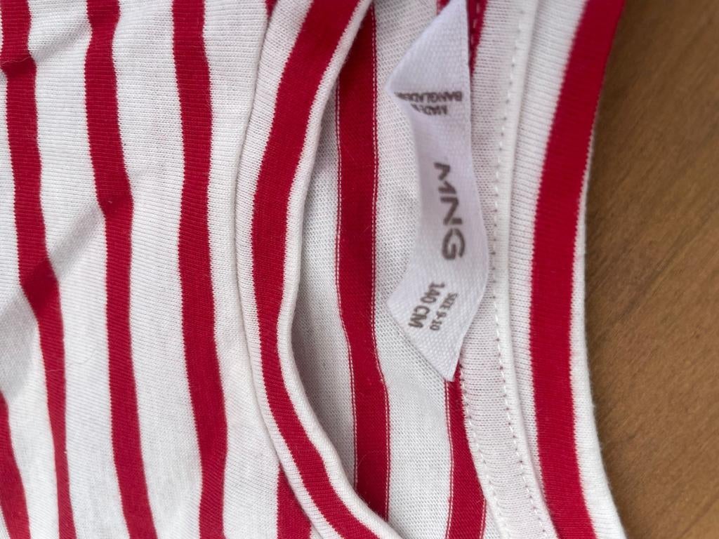 MNG gestreept shirt rood/wit, maat 140 (9-10 jaar), Kinderen en Baby's, Kinderkleding | Maat 140, Nieuw, Ophalen of Verzenden