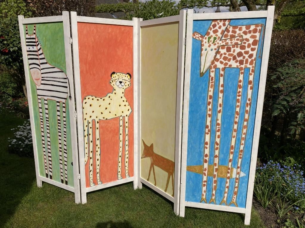 * uniek beschilderd kamerscherm van Jet Violier *, Antiek en Kunst, Ophalen