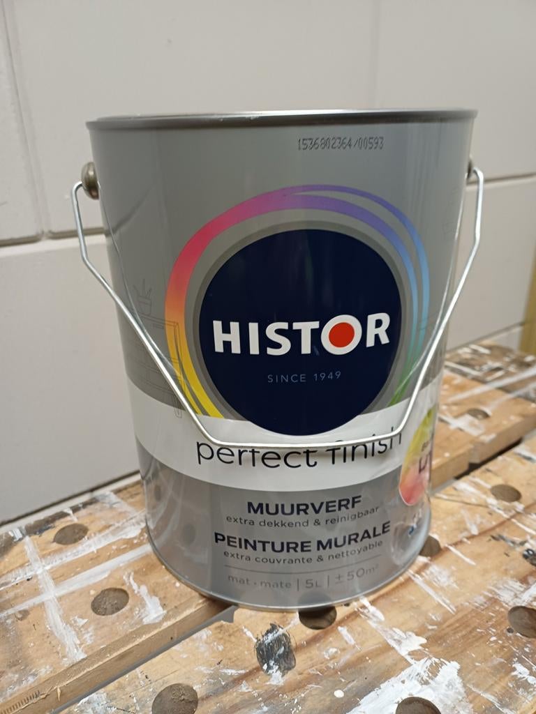 Histor Perfect Finish Muurverf Zacht Geel (F8.25.81) 5L, Geel, Nieuw, Ophalen of Verzenden, Verf