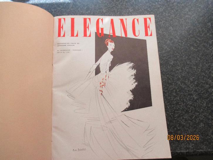 GEBONDEN JAARGANG- ELEGANCE- MODE-TIJDSCHRIFT DAMES-1951, Boeken, Kunst en Cultuur | Fotografie en Design, Gelezen, Overige onderwerpen