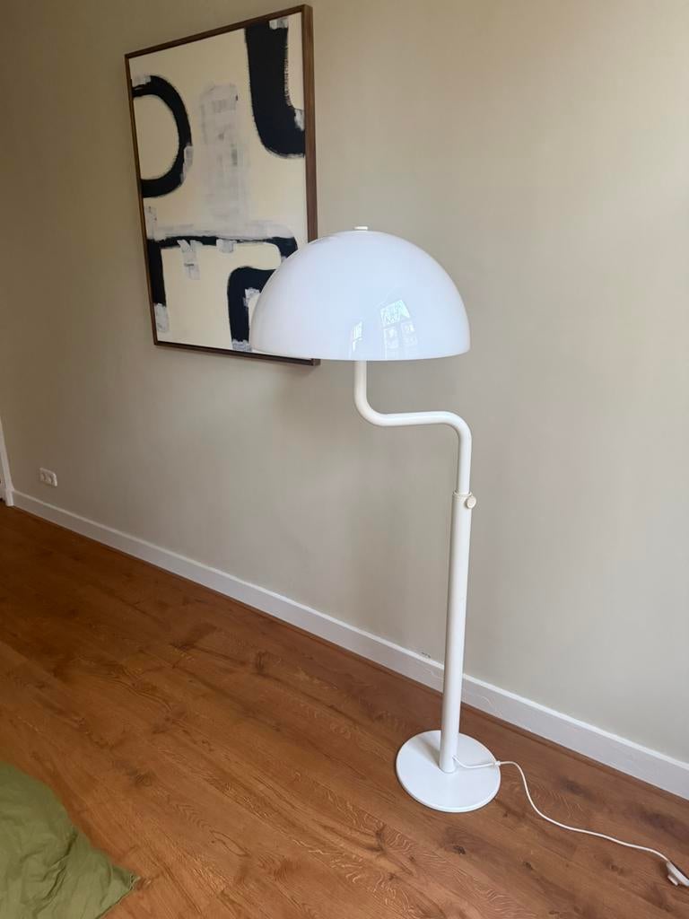 Retro design vloerlamp – mushroom lamp – wit – mid century, Ophalen, Gebruikt