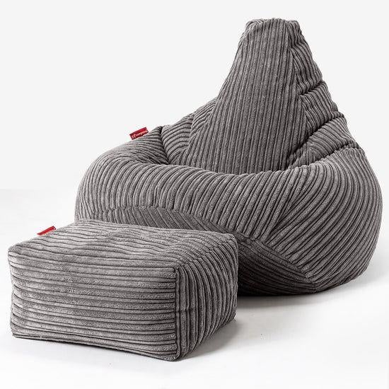 Zitzak bean bag - goed merk en hoge kwaliteit - corduroy, Huis en Inrichting, Zitzakken, Ophalen, Grijs, Zitzak