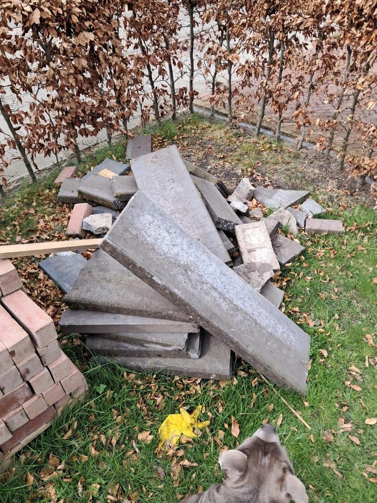 Gebruikte betonnen bandjes en stenen, Ophalen, Gebruikt, Minder dan 25 cm, Border