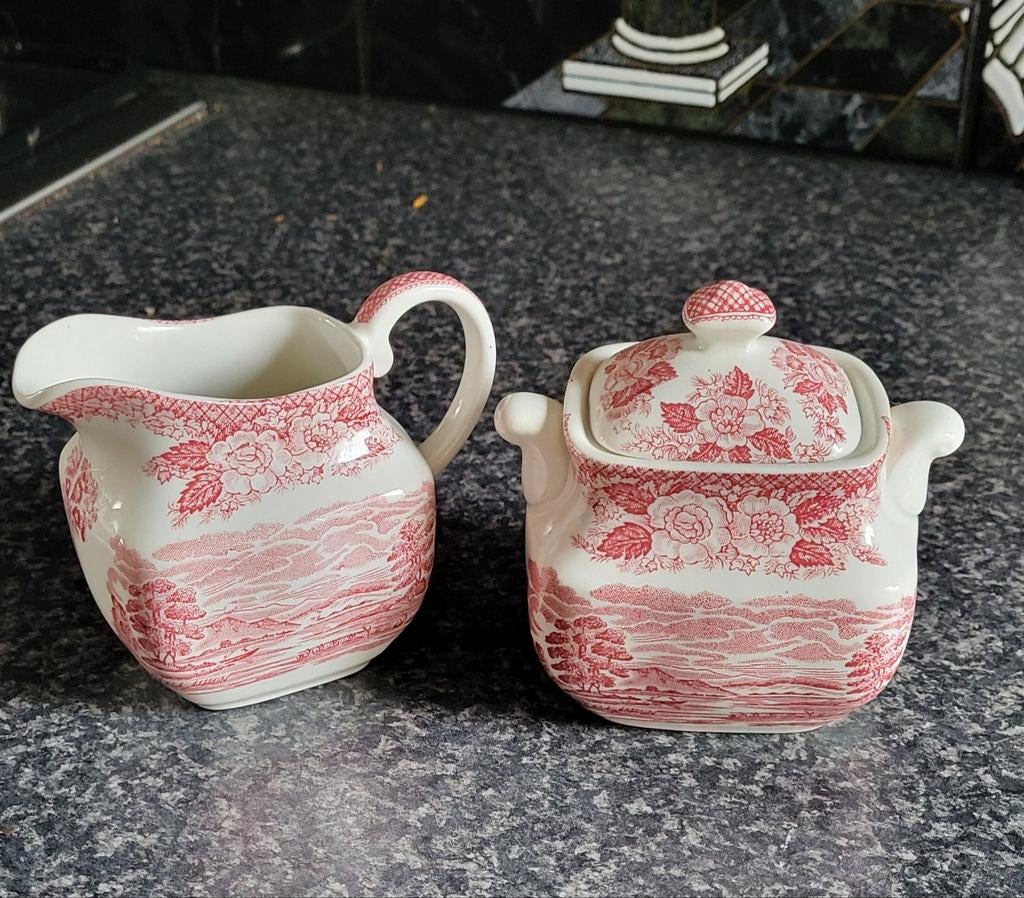 Lochs of Scotland Suikerpotje en Melkkannetje - Rood, Ophalen of Verzenden