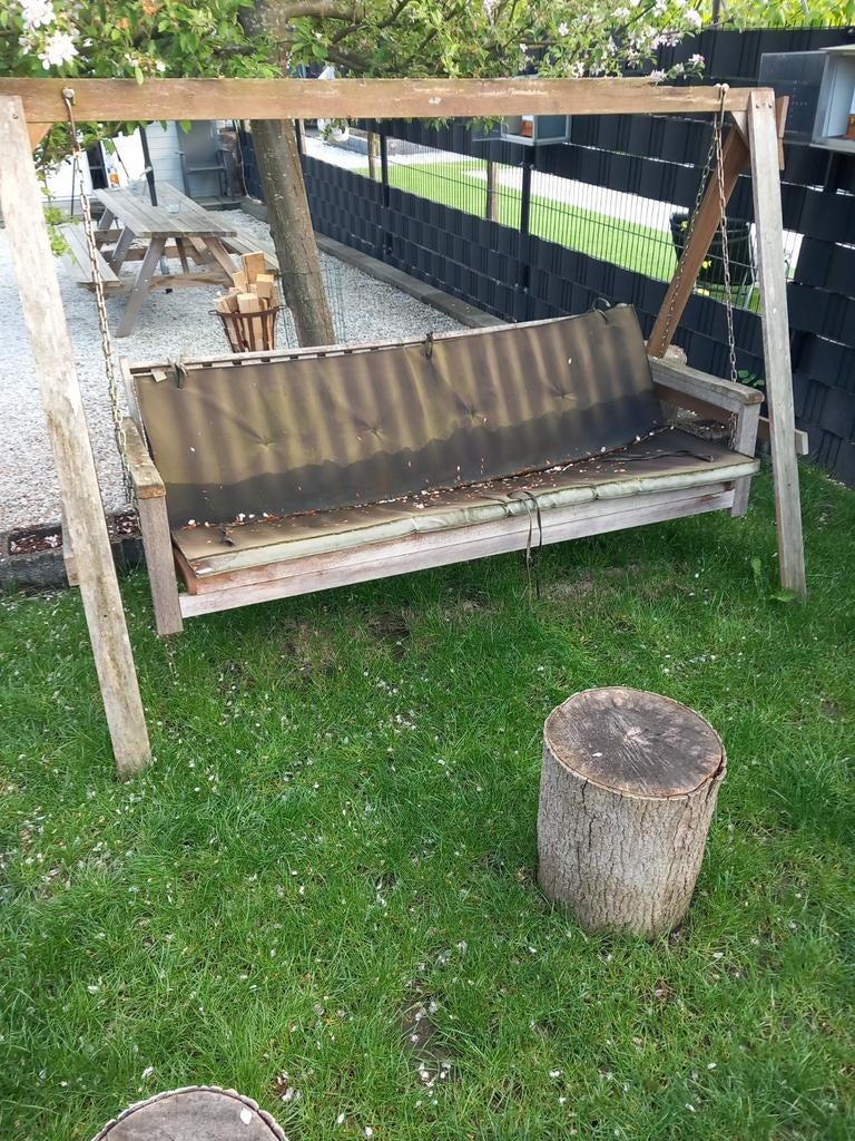 Houten schommelbank voor de tuin, Tuin en Terras, Tuinbanken, Ophalen, Gebruikt, Hout, Schommelbank