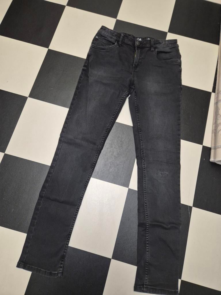 Stoere zwarte jeans maat 170, Kinderen en Baby's, Kinderkleding | Maat 170, Ophalen of Verzenden, Gebruikt, Jongen of Meisje, Broek
