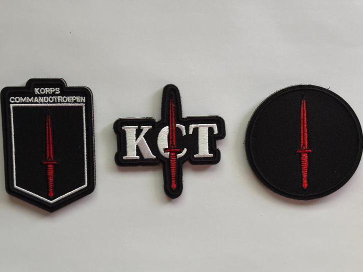3 KCT patches, Verzamelen, Militaria | Algemeen, Landmacht, Embleem of Badge, Nederland, Verzenden