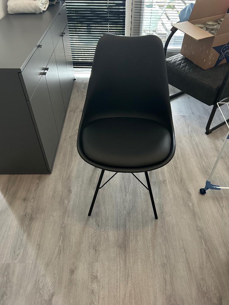 6 Kuipstoelen zwart eetkamer, Ophalen, Zwart, Overige materialen, Zo goed als nieuw