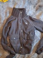 Vintage Abercrombie & Fitch vest met hoge kraag, Bruin, Ophalen of Verzenden, Maat 36 (S), Gedragen