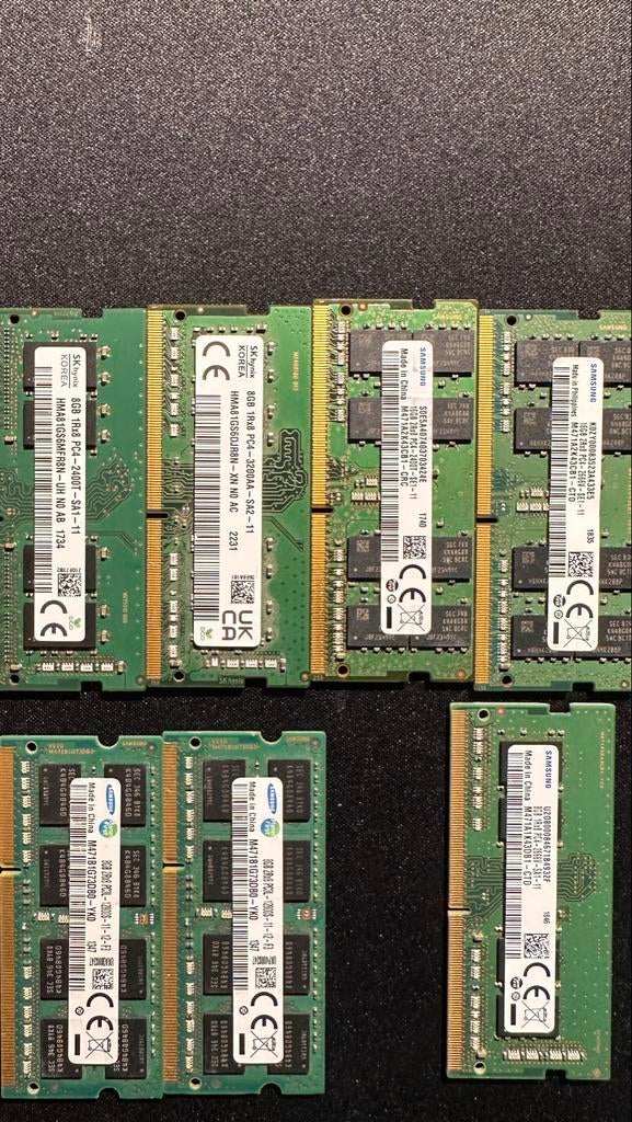 DDR3 & DDR4 Laptop RAM (SO-DIMM) - Diverse snelheden, Computers en Software, RAM geheugen, Gebruikt, 32 GB, DDR4, Ophalen of Verzenden
