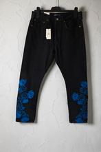 Levi's made & crafted skinny jeans bloemen zwart w30 l28, Mvt, Verzenden, Zwart, Nieuw
