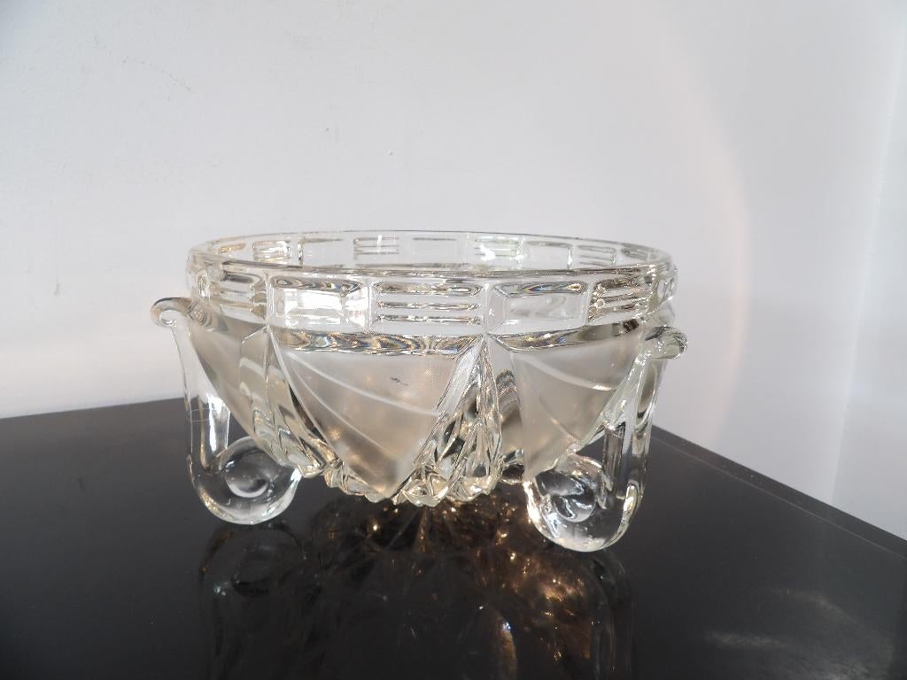 Art Deco Schaal/Coupe Libochovice/SKLO, Antiek en Kunst, Antiek | Glas en Kristal, Ophalen of Verzenden