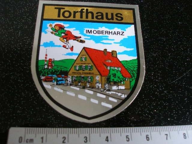 folie sticker torfhaus im oberharz vliegende heks bezemsteel, Verzenden, Zo goed als nieuw, Bedrijf of Vereniging