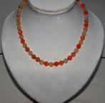 ketting van 8 mm facet geslepen kralen oranje/geel 43 cm, Sieraden, Tassen en Uiterlijk, Kettingen, Ophalen of Verzenden, Nieuw