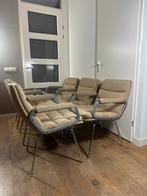 6 mooie vintage Artifort Channel stoelen Geoffrey Harcourt, Ophalen of Verzenden, Stof, Vijf, Zes of meer stoelen, Gebruikt