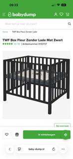 TWF Box Fleur Zonder Lade Zwart inclusief matras, Ophalen, Zo goed als nieuw, Ledikant