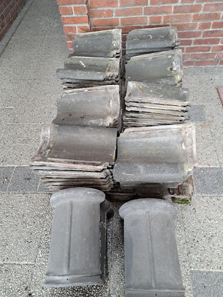 van Oordt OVH Dakpannen (1956) - 80 stuks + 12 Nokvorsten, Doe-het-zelf en Verbouw, Dakpannen en Dakbedekking, Ophalen, Gebruikt