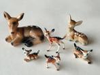Vintage porseleinen beeldjes 2 hertjes en 4 reekalfjes, Ophalen of Verzenden, Zo goed als nieuw