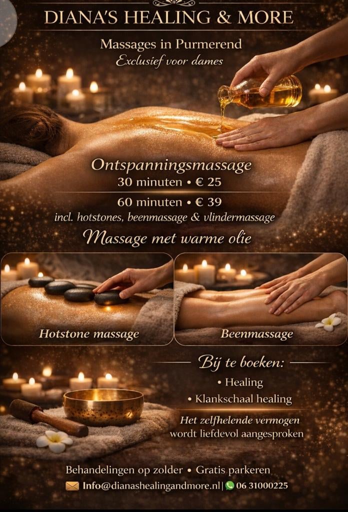 Purmerend. Verschillende massages voor Dames., Diensten en Vakmensen, Welzijn | Masseurs en Massagesalons