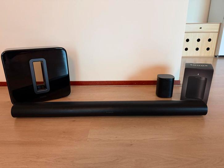 Complete Sonos set: Arc, Sub 3, One SL & One (Zwart), Audio, Tv en Foto, Luidsprekers, Gebruikt, Complete surroundset, 120 watt of meer